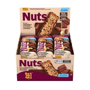 Barra de Castanhas Nuts Chocolate Caixa com 12un de 25g