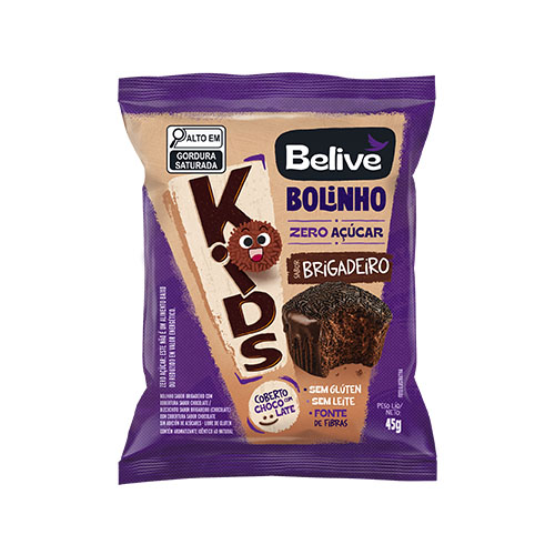 Bolinho Kids Sem Açúcar Brigadeiro Caixa com 10 un de 45g