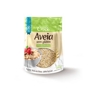 Aveia Sem Glúten Flocos Médios Cereal Crock 200g