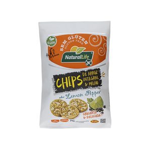 Chips de Arroz Integral e Milho Lemon Pepper Sem Glúten 70g
